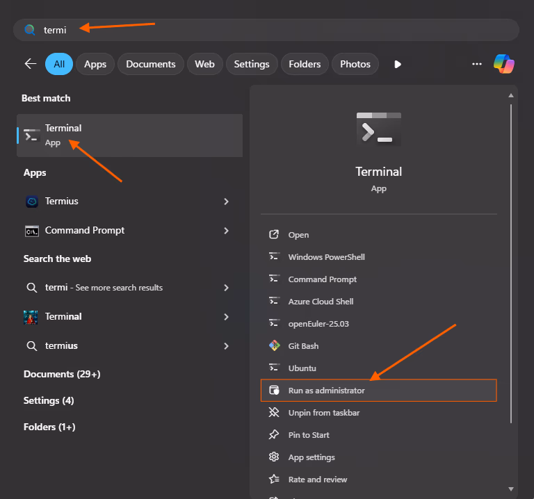 Buka Command Prompt sebagai Administrator di Windows